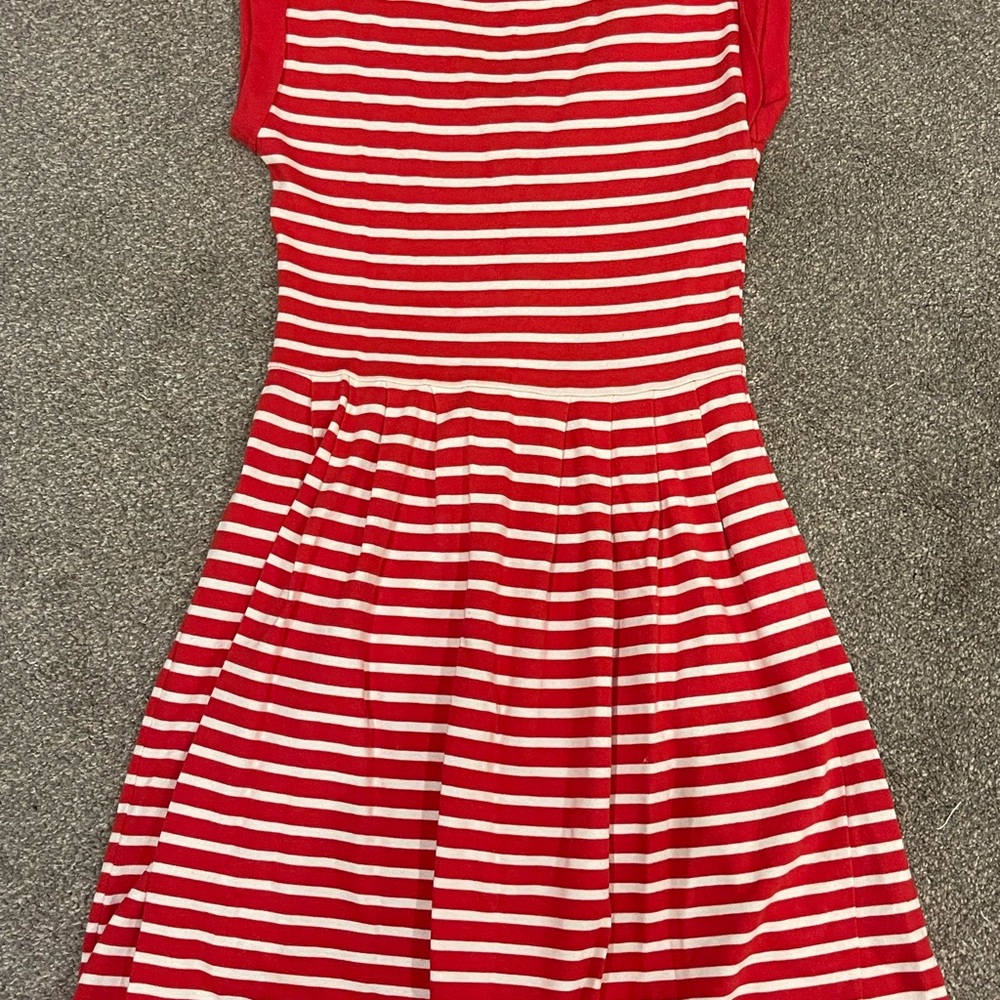 French Connection Red and White Fit and Flare Dress